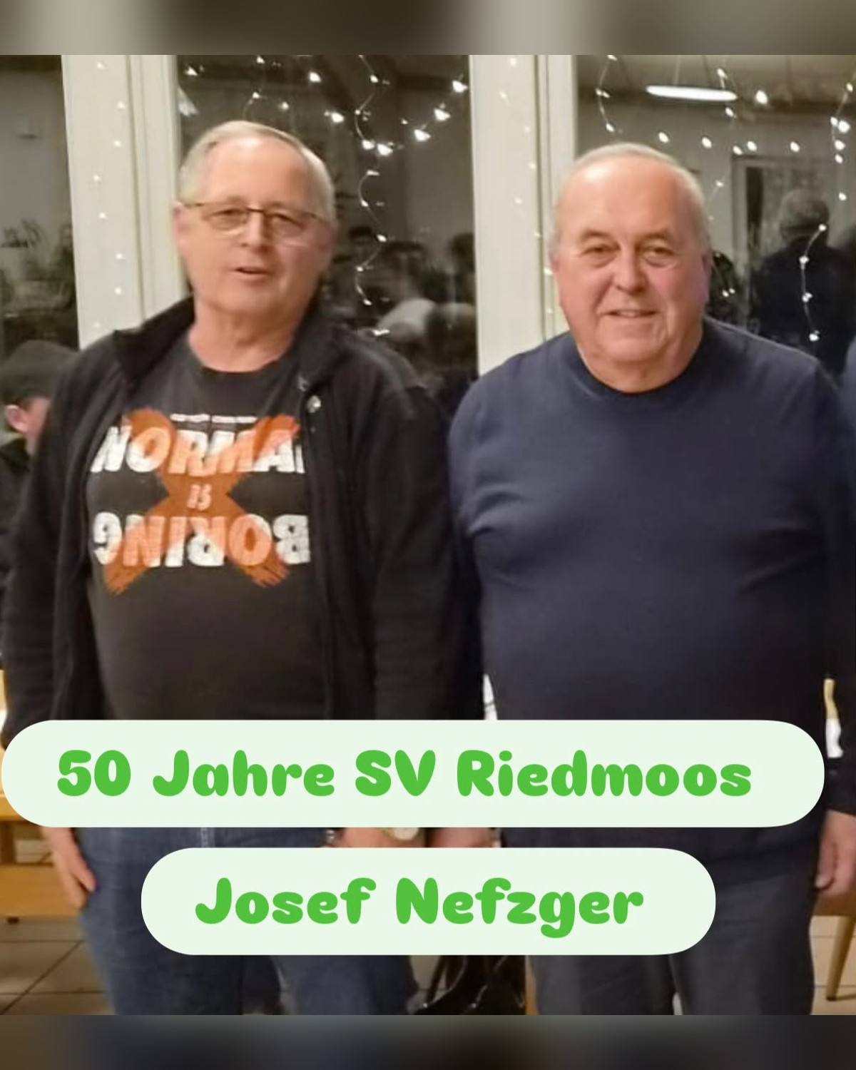 Josef Nefzger wird für 50 Jahre Mitgliedschaft im SV Riedmoos geehrt